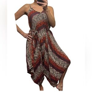 World Market Multicolor Striped Jumpsuit Flowy Comfy BoHo